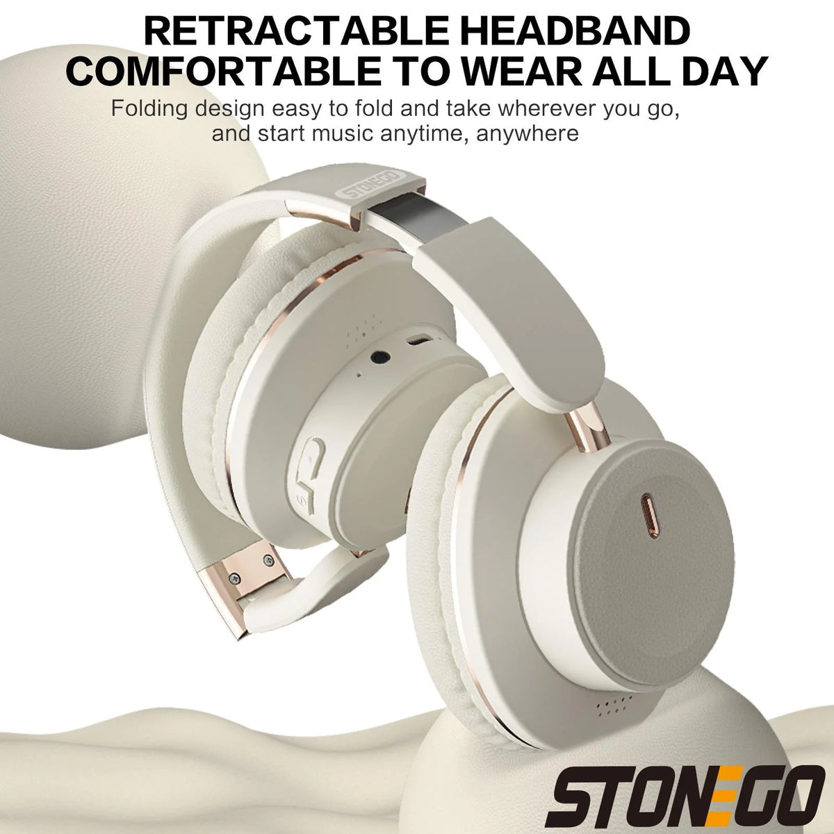 Stonego Foldable Wireless Over Ear Headphones Bluetooth Stereo