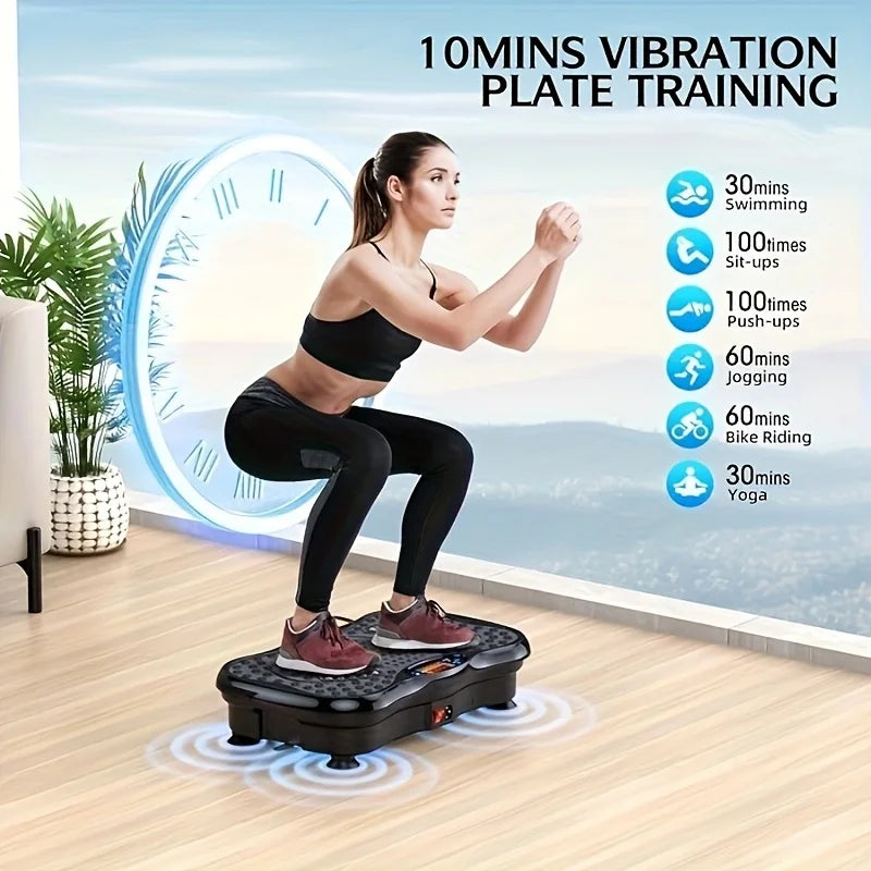 BZEQ Compact Vibration Platform With Resistance Bands For Full Body