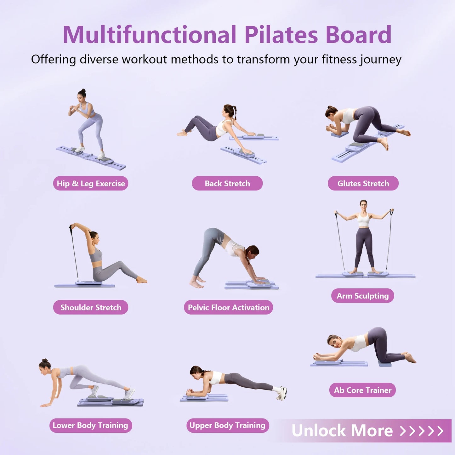 Wsuel 7 In 1 Multifunctional Pilates Reformer Board