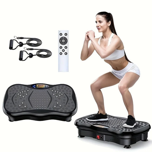 BZEQ Compact Vibration Platform With Resistance Bands For Full Body