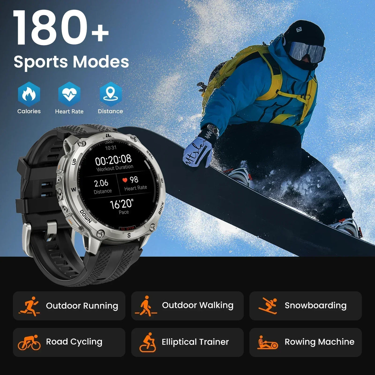KOSPET Tank T4 Smart Watch Men GPS Satellite Navigation Waterproof