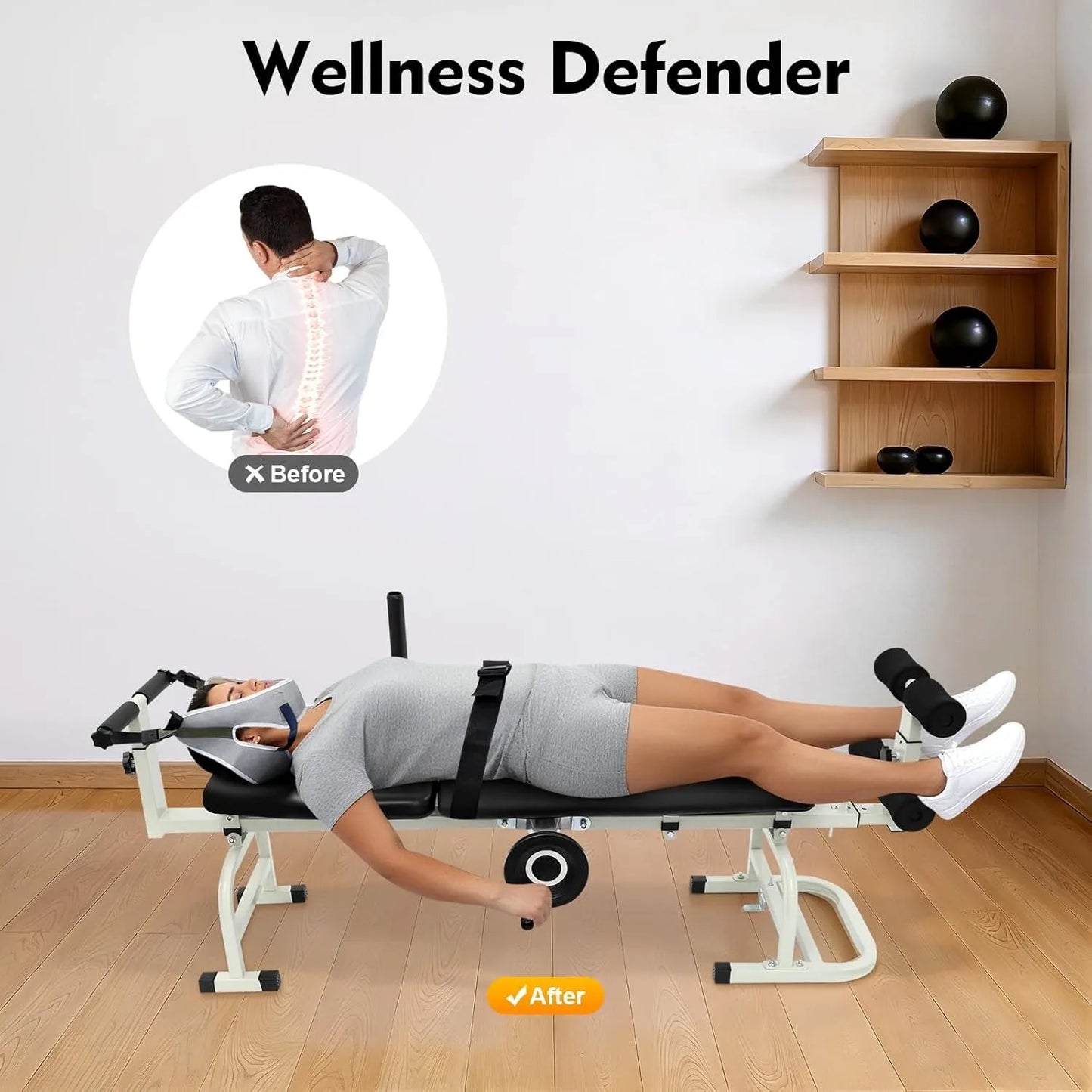Back Stretch Bench Multifunctional Neck Stretcher Lumbar Traction