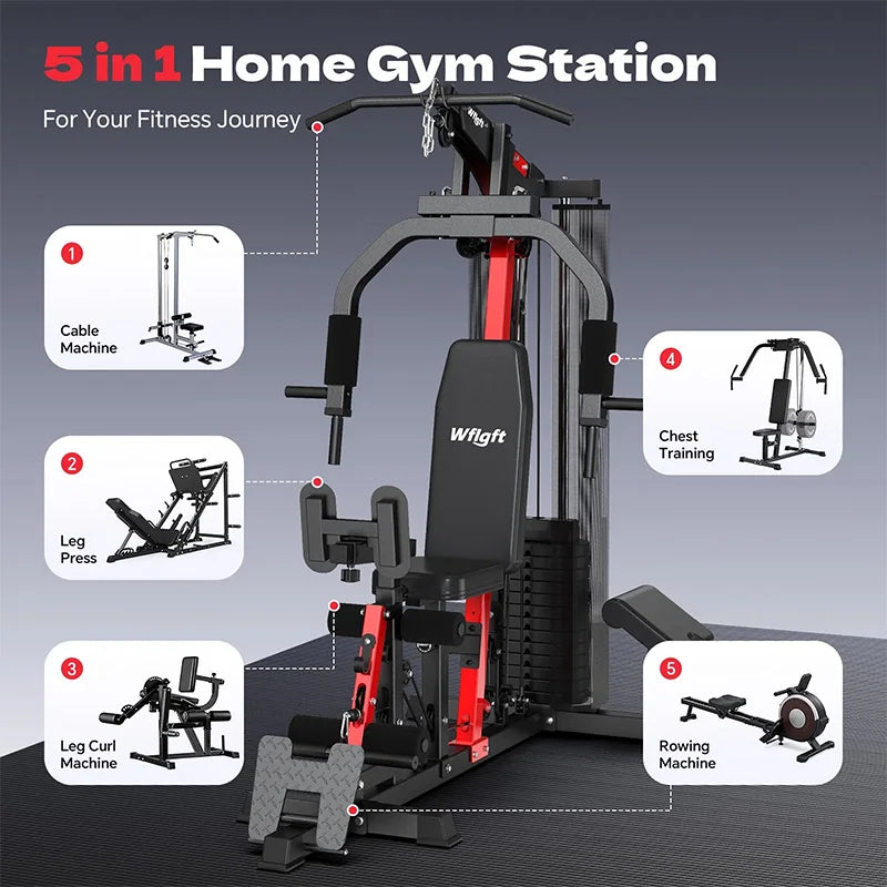 Pooboo Multifunction Home Gym Full Body Workout Machine