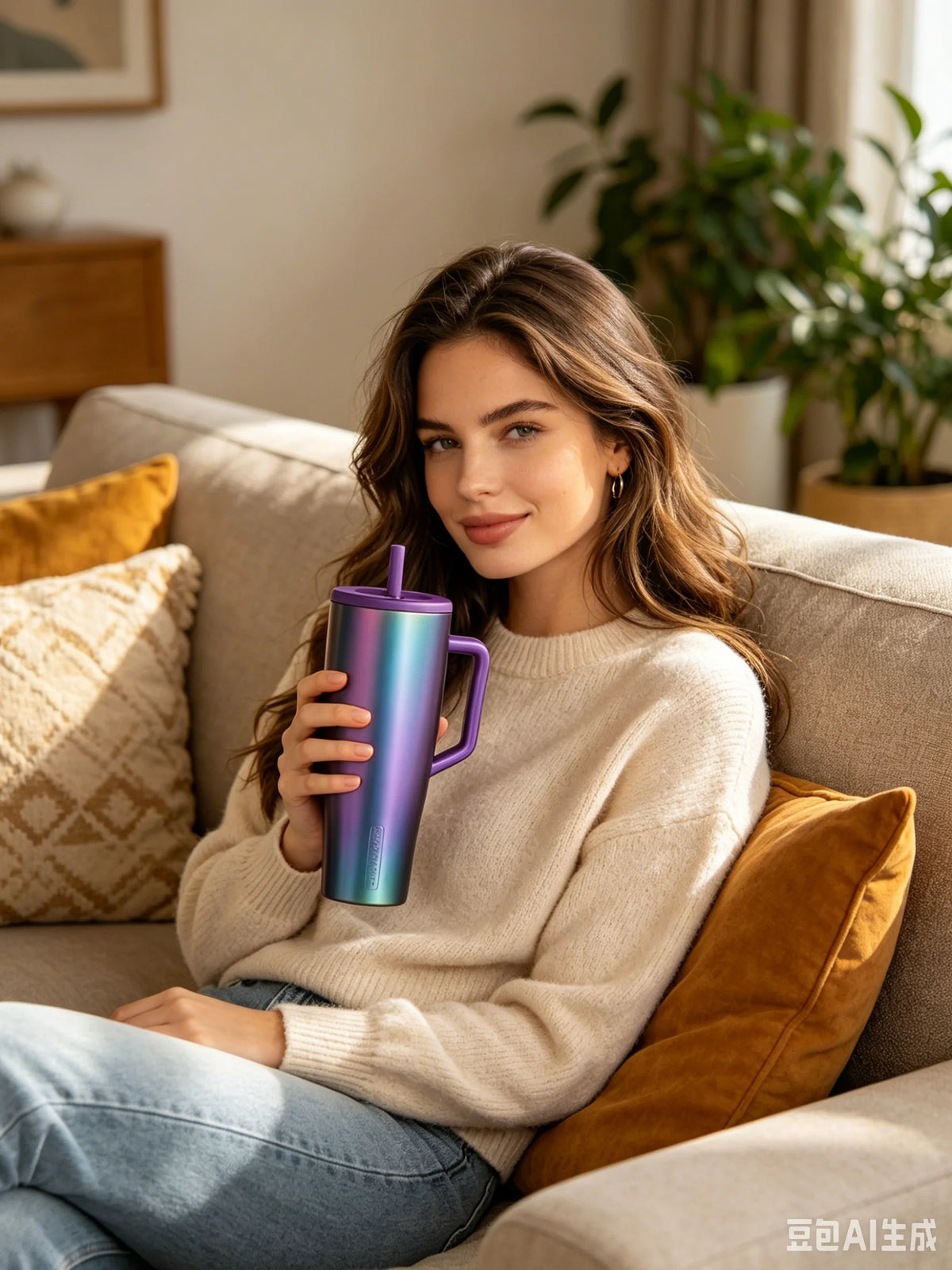 Leakproof Insulated Stainless Steel Travel Tumbler With Handle