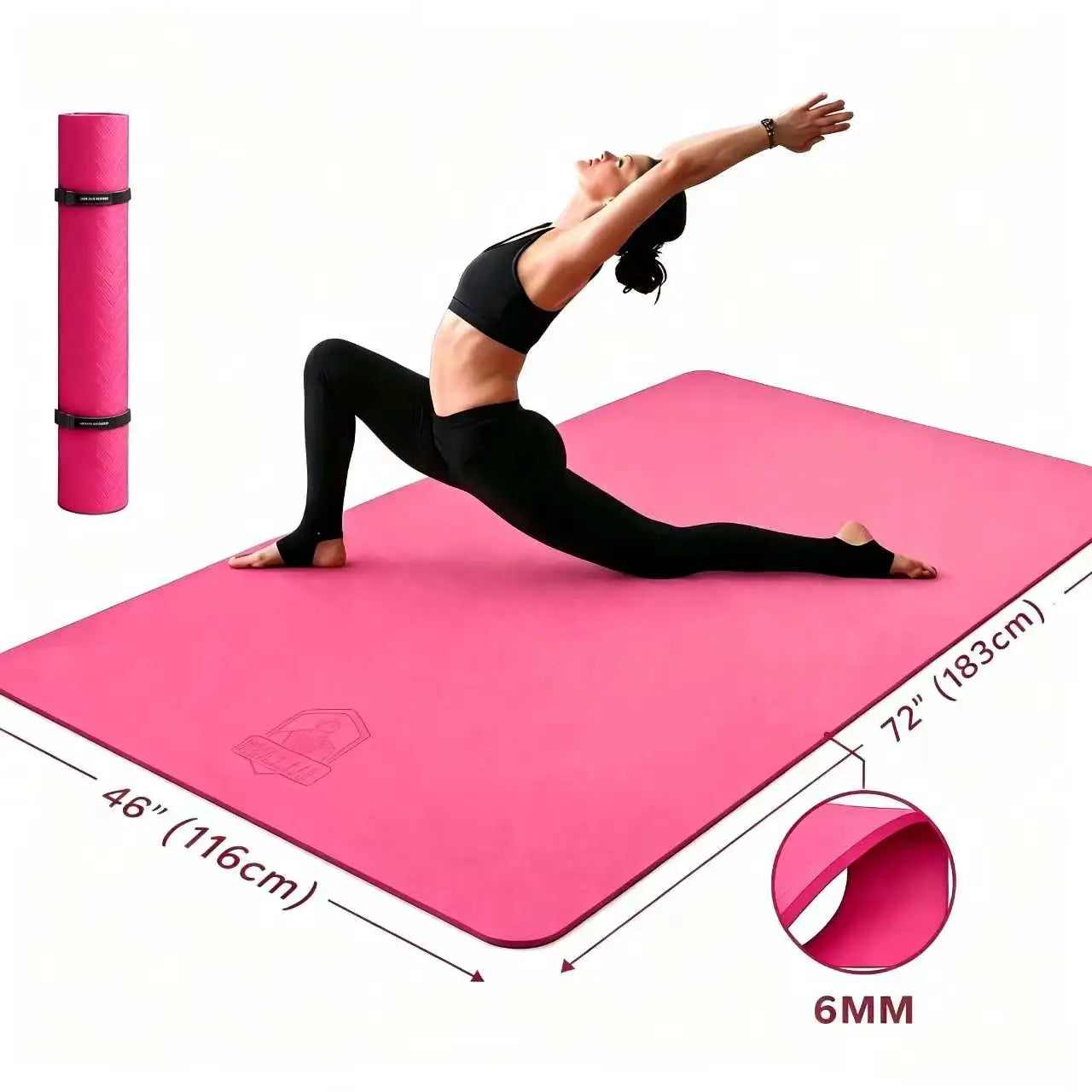 HAPBEAR Yoga Mat Non Slip TPE Eco Friendly