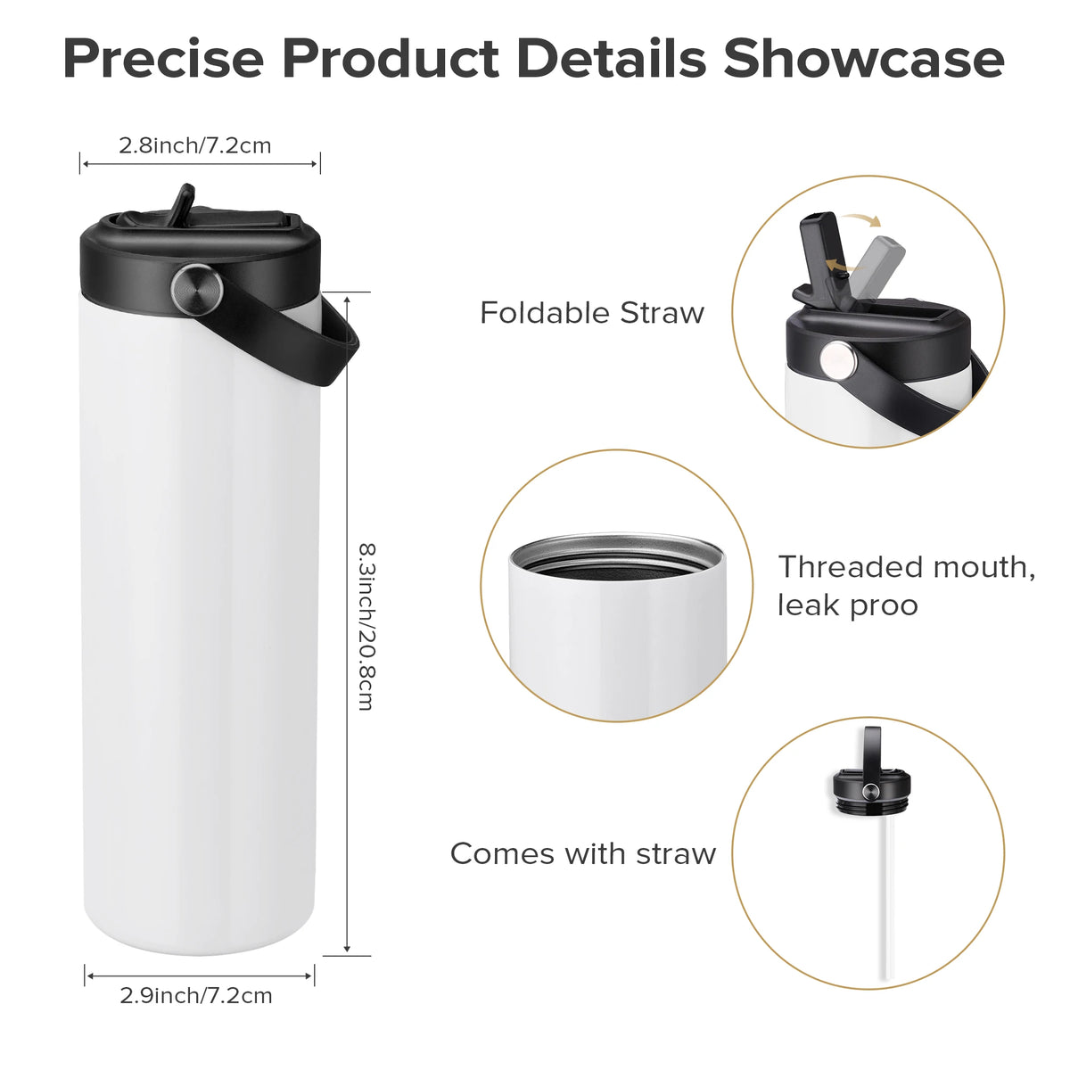 Fastsub Stainless Steel Vacuum Tumbler With Flip Nozzle