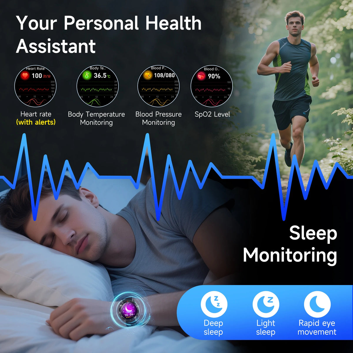 Marsyu Smart Watch With ECG PPG Health And Fitness Tracking
