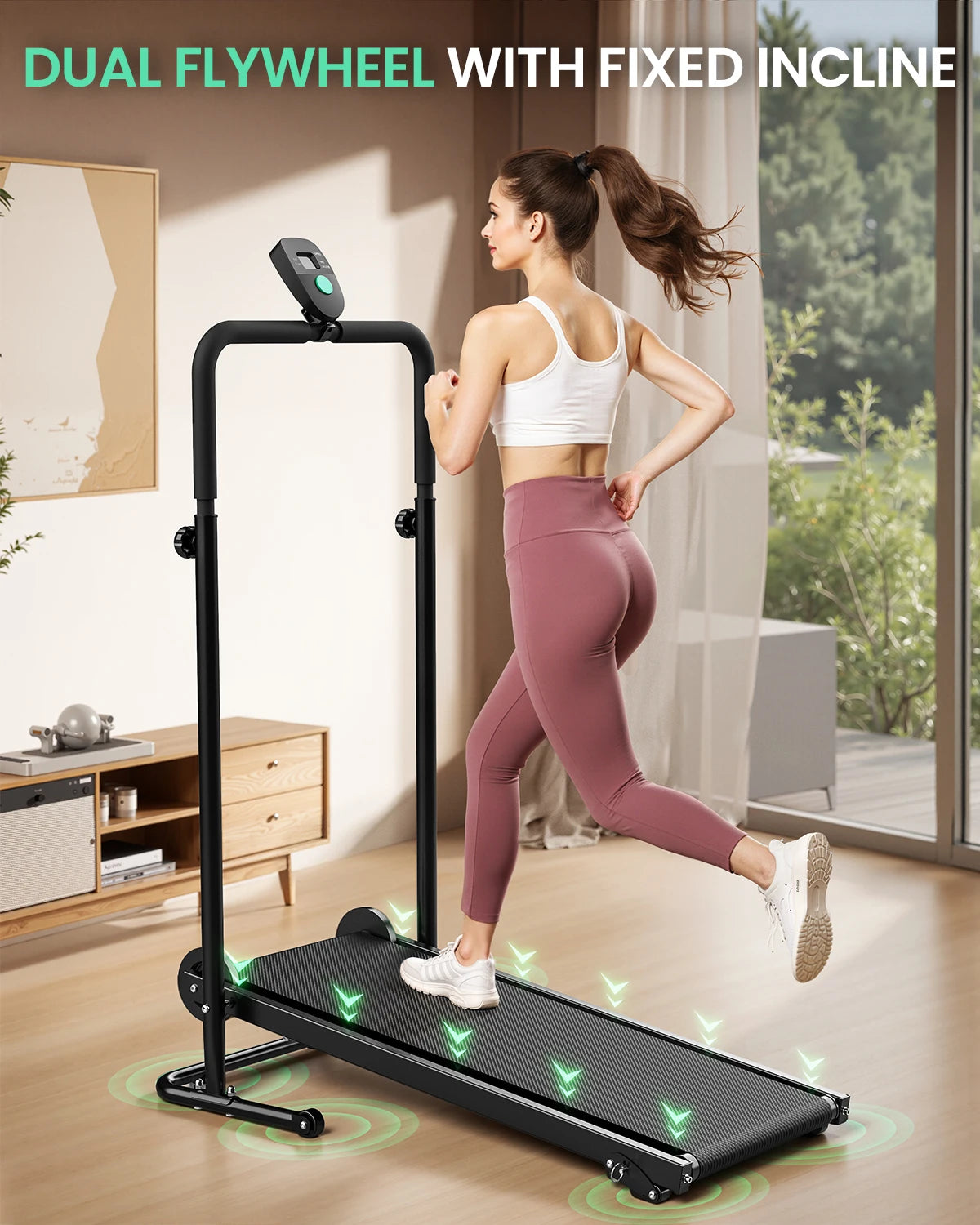 Akluer Mechanical Folding Treadmill With LCD Display