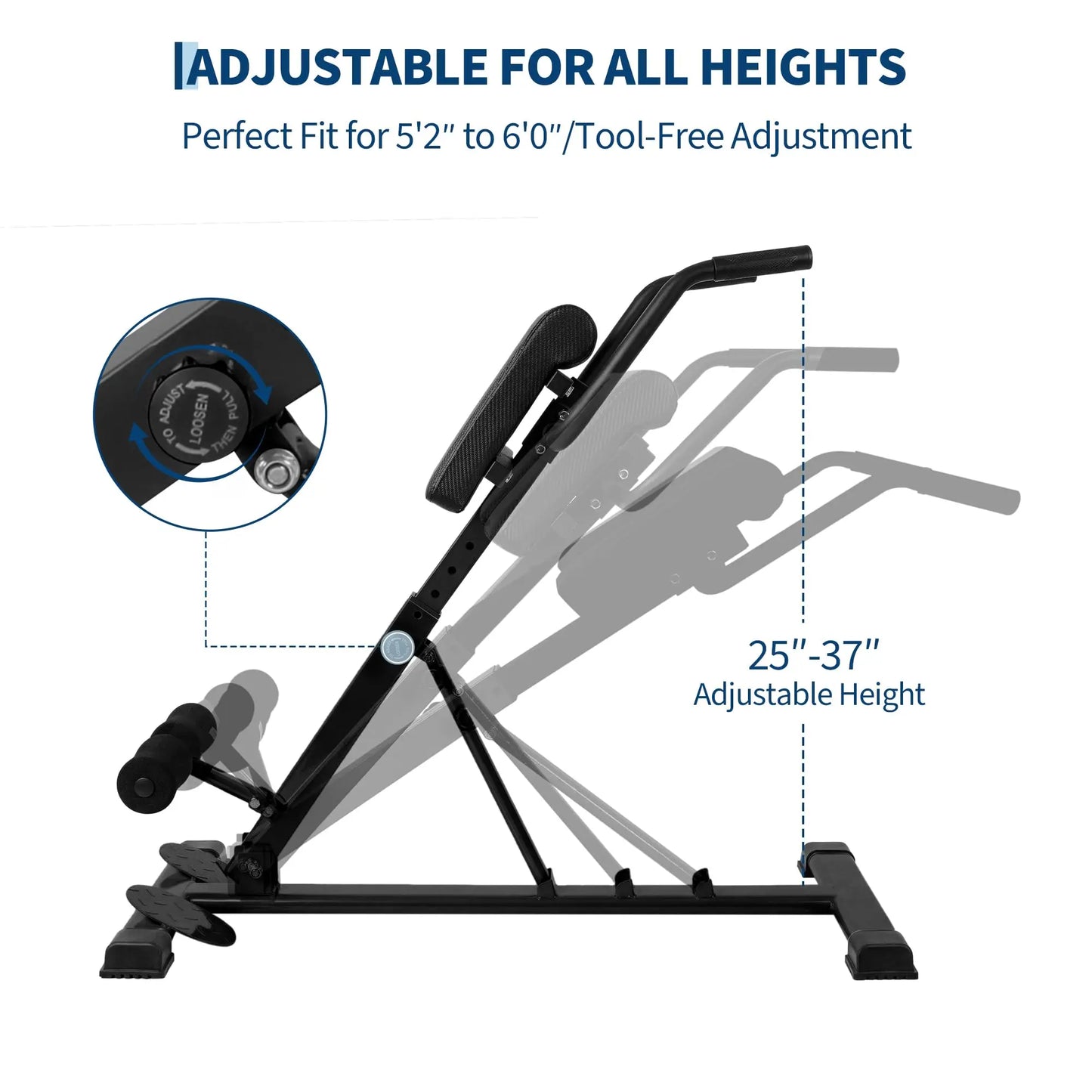 HiMISS Roman Chair Hyperextension Bench For Home Gym
