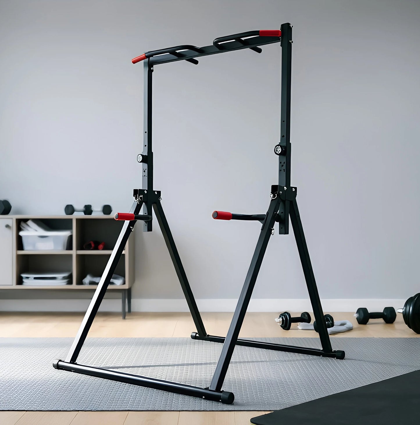 Adjustable Pull Up Bar 200kg Foldable Home Gym Station