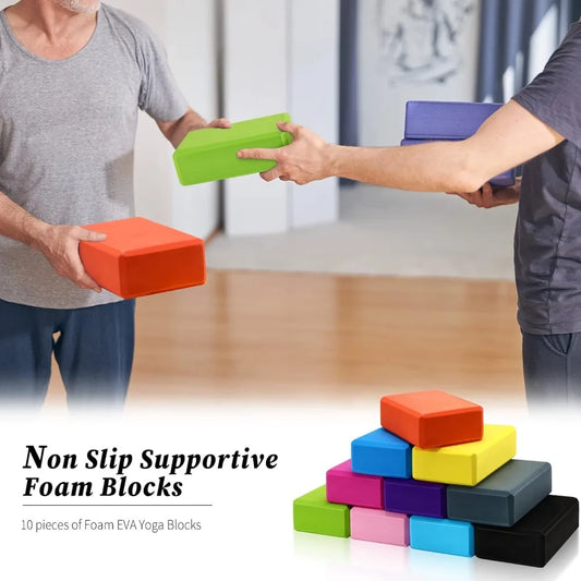 YTYIN EVA Foam Yoga Blocks Ten Pack For Pilates Stretch