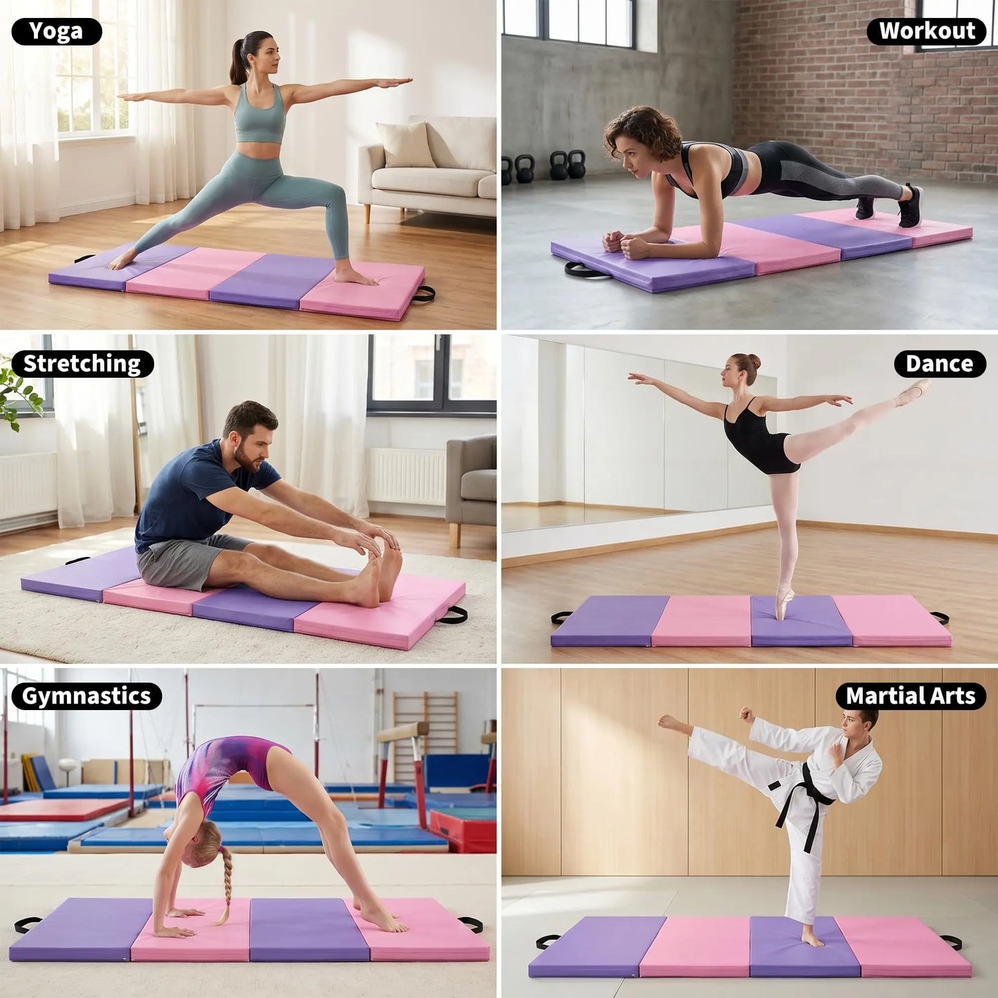 HiMISS Gymnastics Mat Folding Floor For Home Gym And Yoga