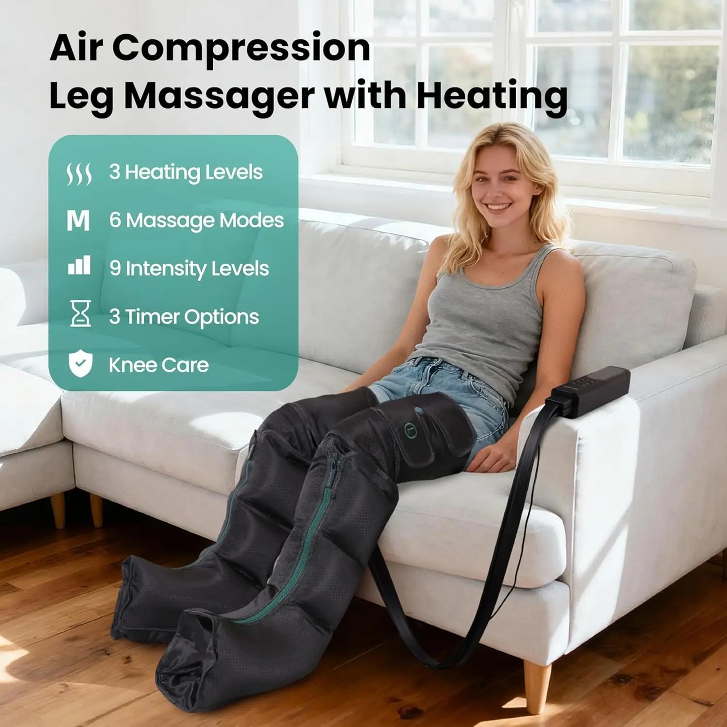 Leg Massager With Heat And Air Compression Therapy