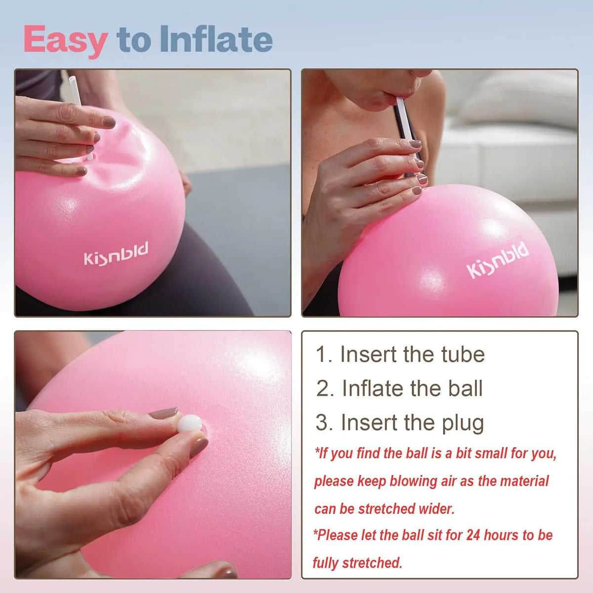Kisnbld Anti Burst Mini Exercise Ball For Fitness And Therapy