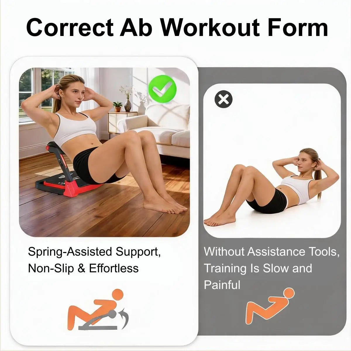 Relife Abdominal Trainer for Home Fitness Foldable 3 Resistance Levels