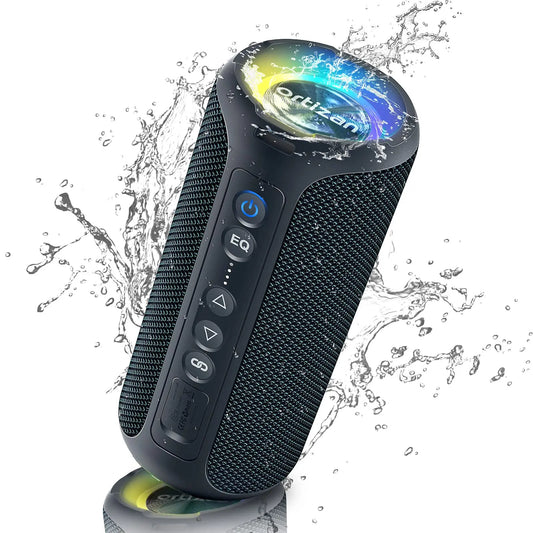 Ortizan 40W Wireless Bluetooth Speaker IPX7 Waterproof LED Light