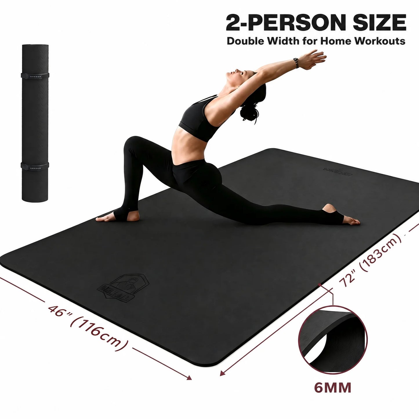 HAPBEAR Yoga Mat Non Slip TPE Eco Friendly