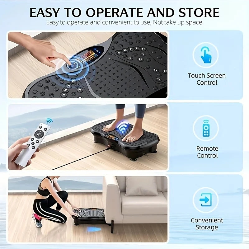 BZEQ Compact Vibration Platform With Resistance Bands For Full Body