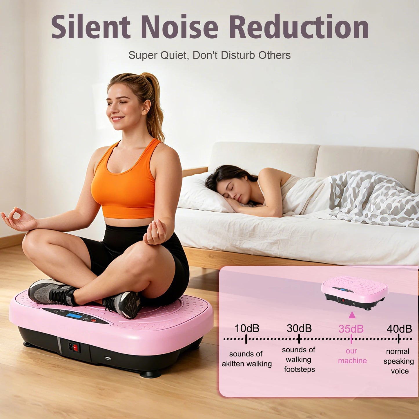 Portable Vibration Plate Exercise Machine With Bluetooth Resistance Bands
