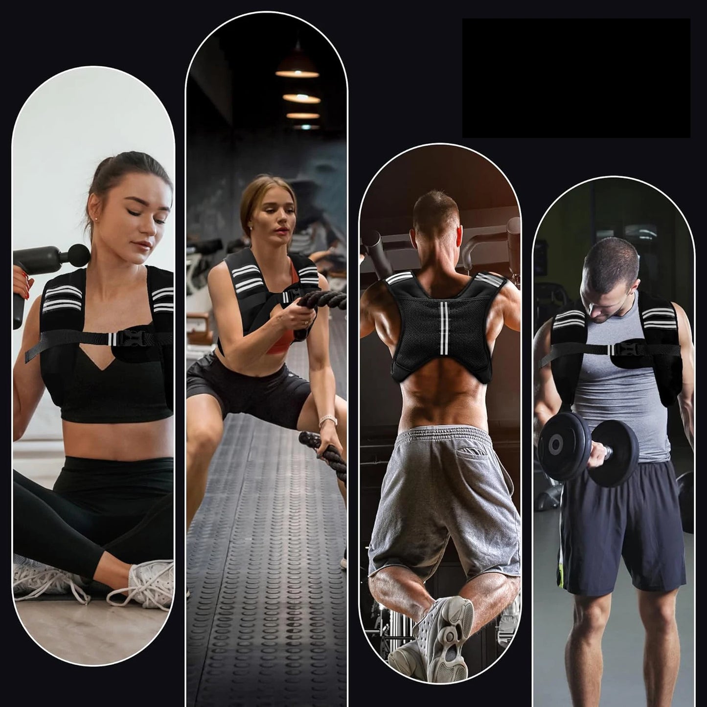 12lb Weight Vest With Reflective Stripe For Workout And Running