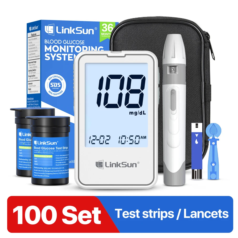 Linksun Blood Glucose Monitor G-425-1 50 Strips Diabetes Testing Kit