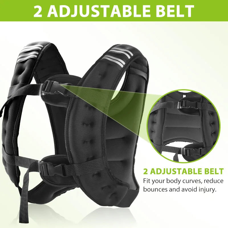 12lb Weight Vest With Reflective Stripe For Workout And Running