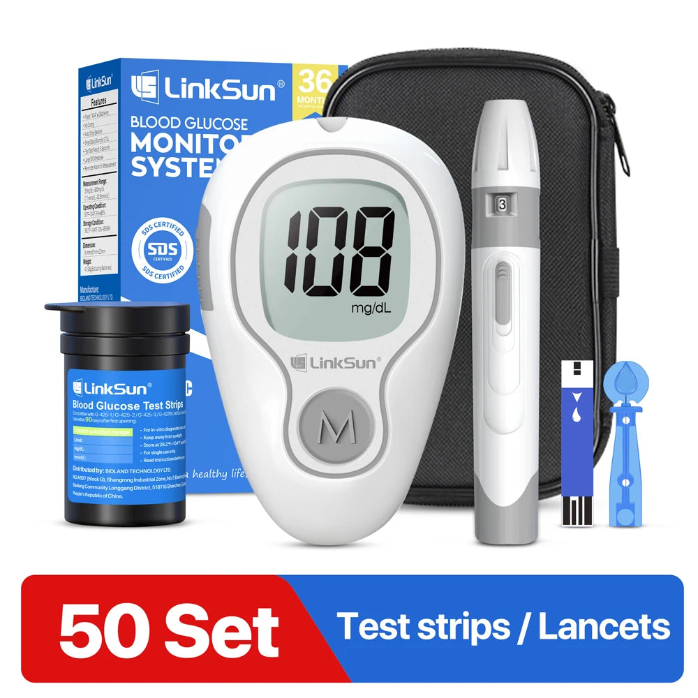 Linksun Blood Glucose Monitor G-425-1 50 Strips Diabetes Testing Kit
