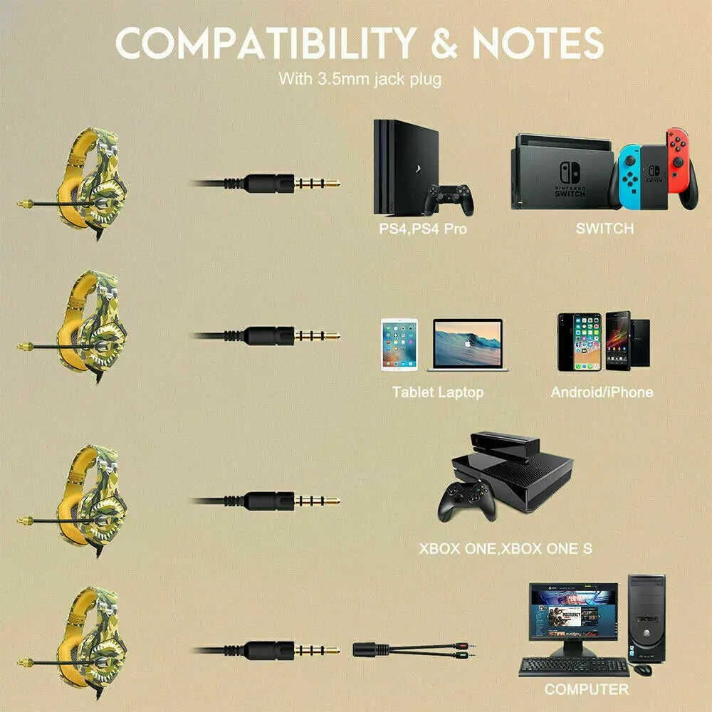 ONIKUMA K1B Pro Gaming Headset for PS4 Xbox PC Switch