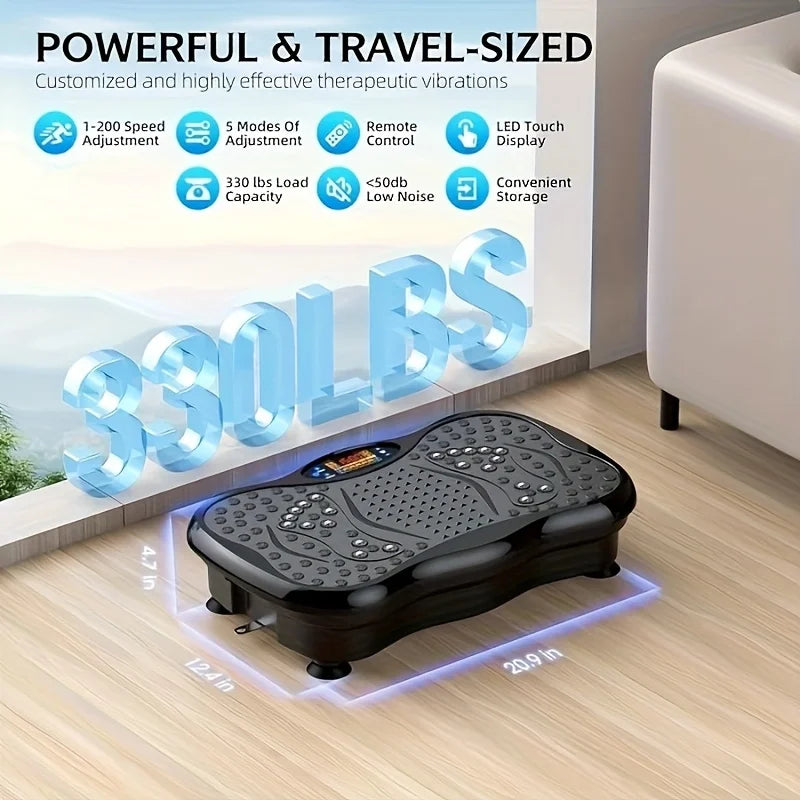 BZEQ Compact Vibration Platform With Resistance Bands For Full Body