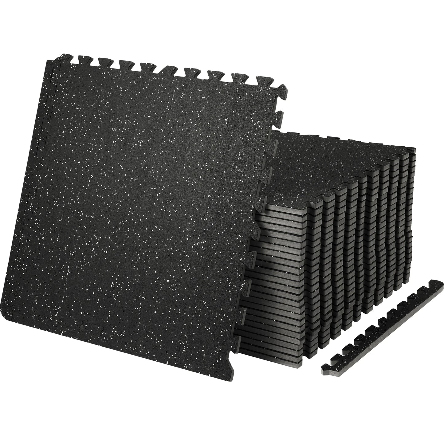 SucceBuy Interlocking Eva Foam Gym Floor Mats With Rubber Top