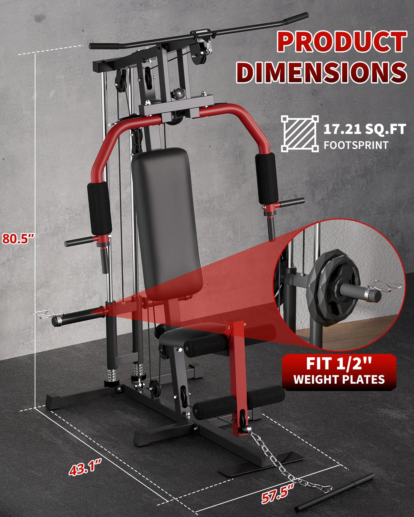 HiMISS 5in1 Home Gym With Lat Pulldown Chest Press