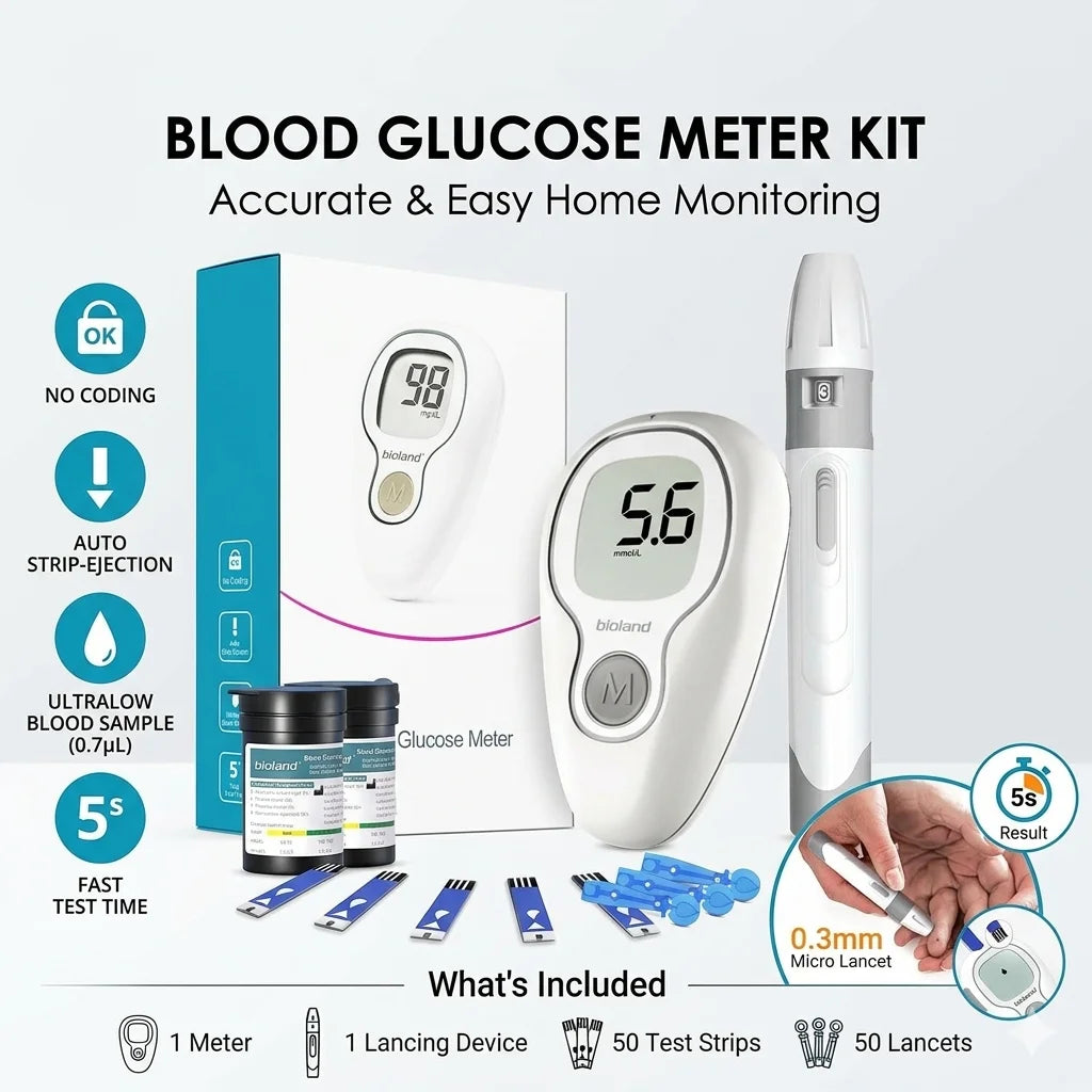 VivaGuard Blood Glucose Monitor Kit With Strips And Lancets