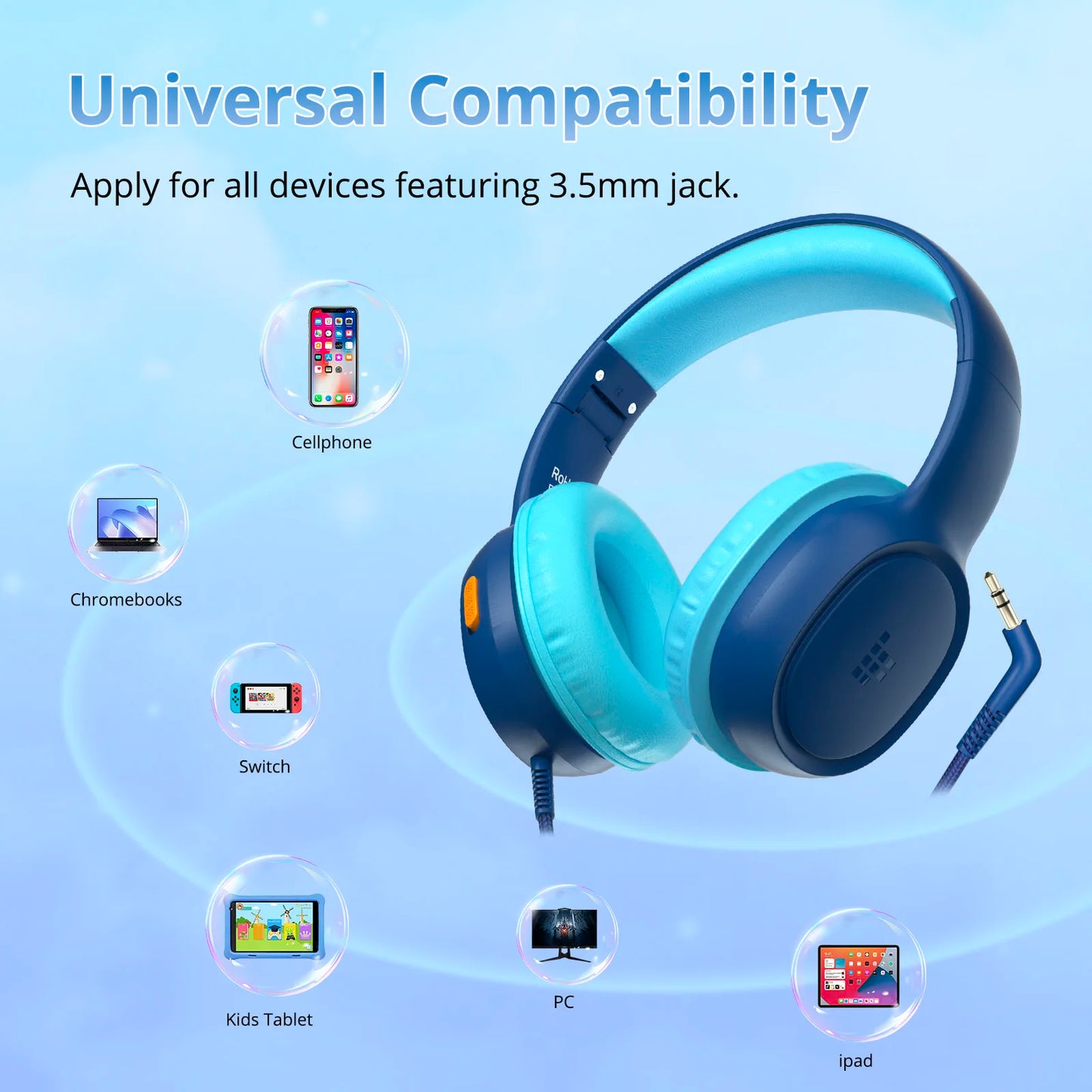 Tronsmart KH01 Wired Kids Headphones With Safe Volume Control
