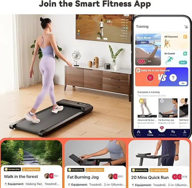 Superun 2-In-1 Home Office Walking Treadmill With App and Remote