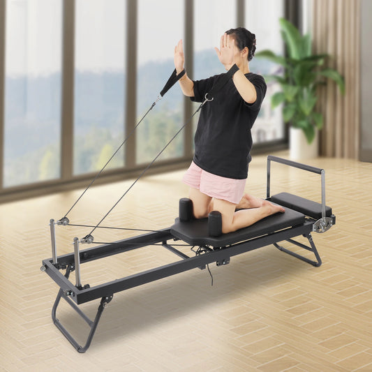 Foldable Pilates Reformer Machine Portable Fitness Equipment Multifunctional