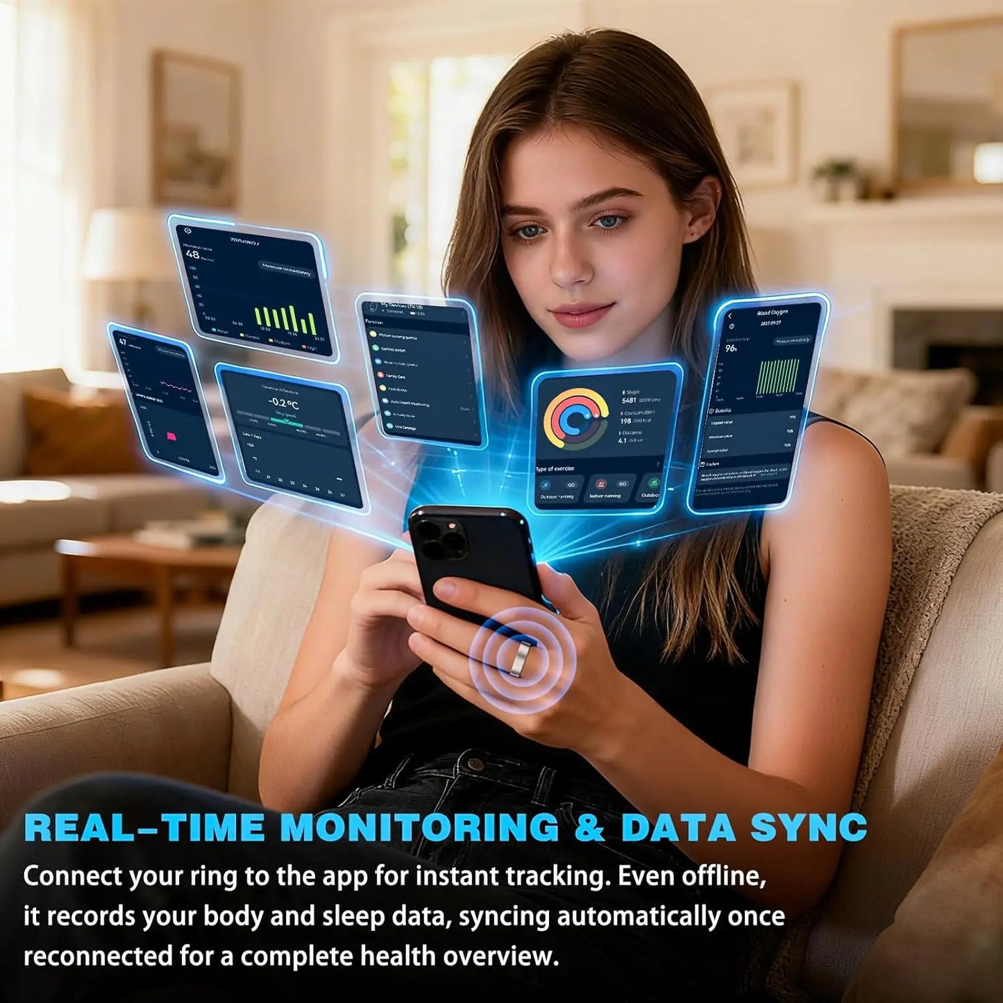YTYIN Smart Ring Activity Tracker SpO2 Heart Rate Sleep Monitoring