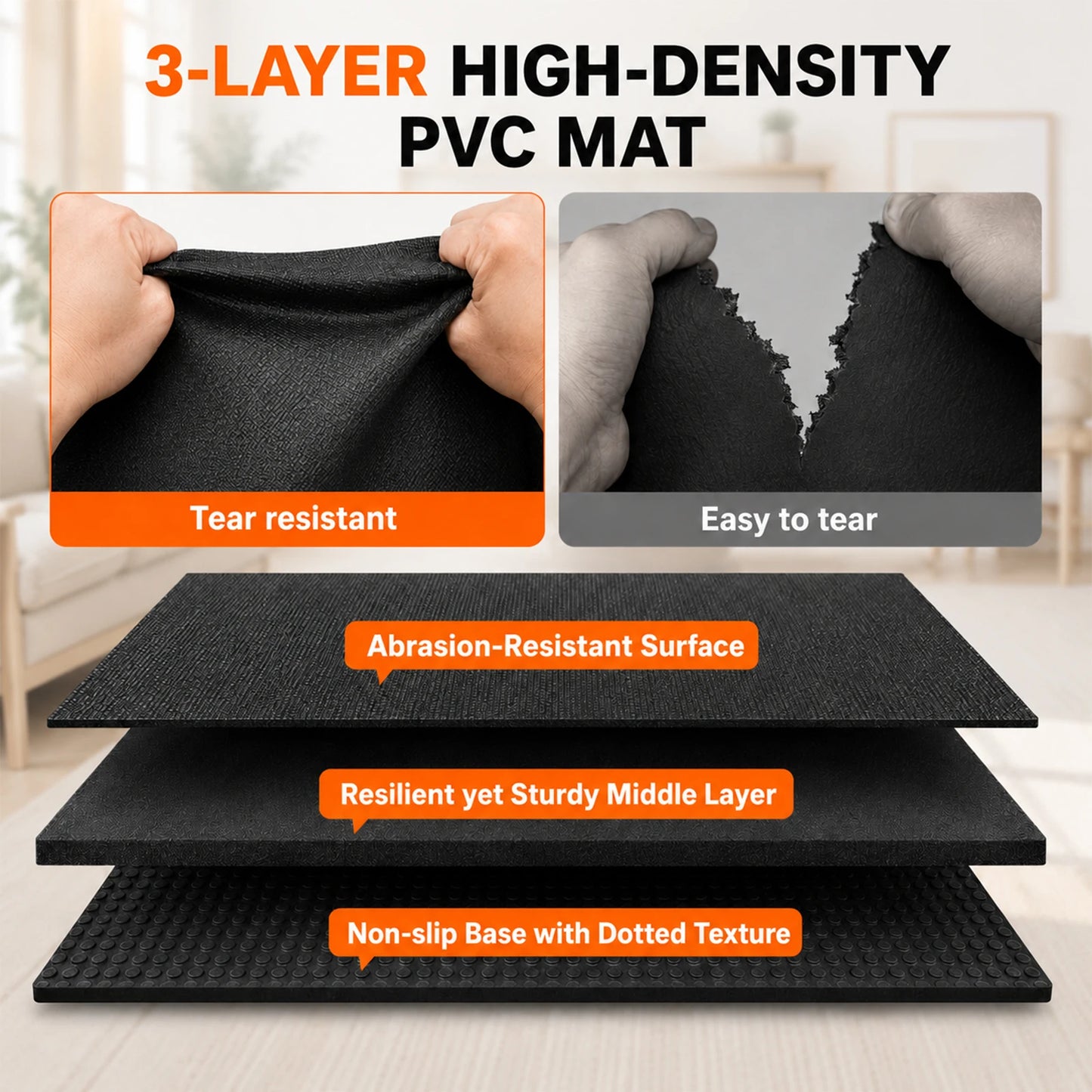 Non Slip Thick PVC Yoga Mat For Home Gym Workouts