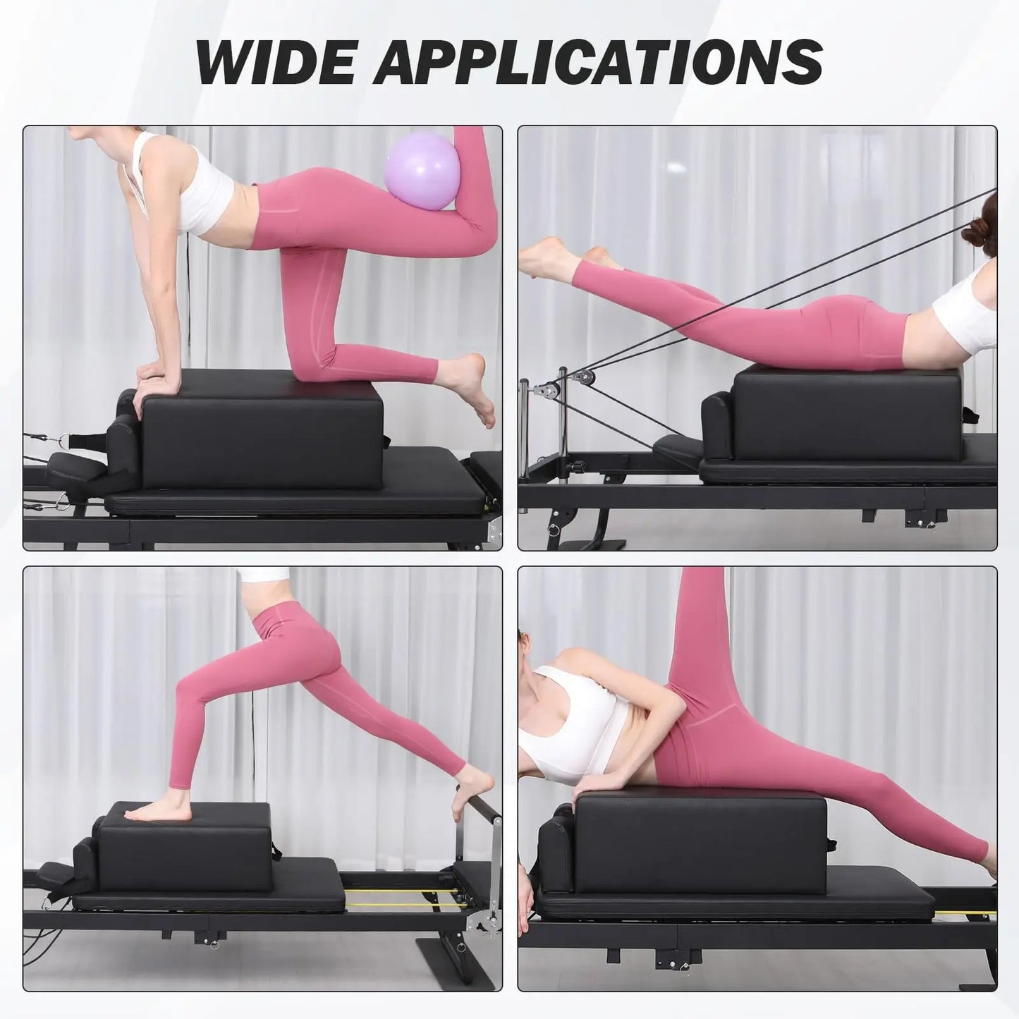 HiMISS Portable Pilates Reformer Sitting Box Home Workouts