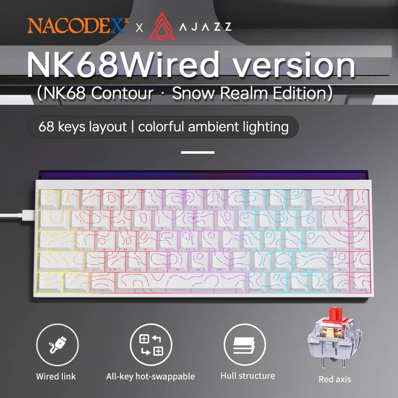 Ajazz NK68 68 Key Hot Swappable Mechanical Keyboard