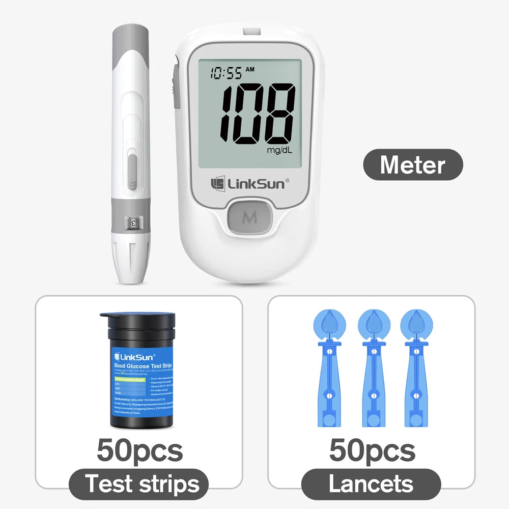 Linksun Blood Glucose Monitor G-425-1 50 Strips Diabetes Testing Kit