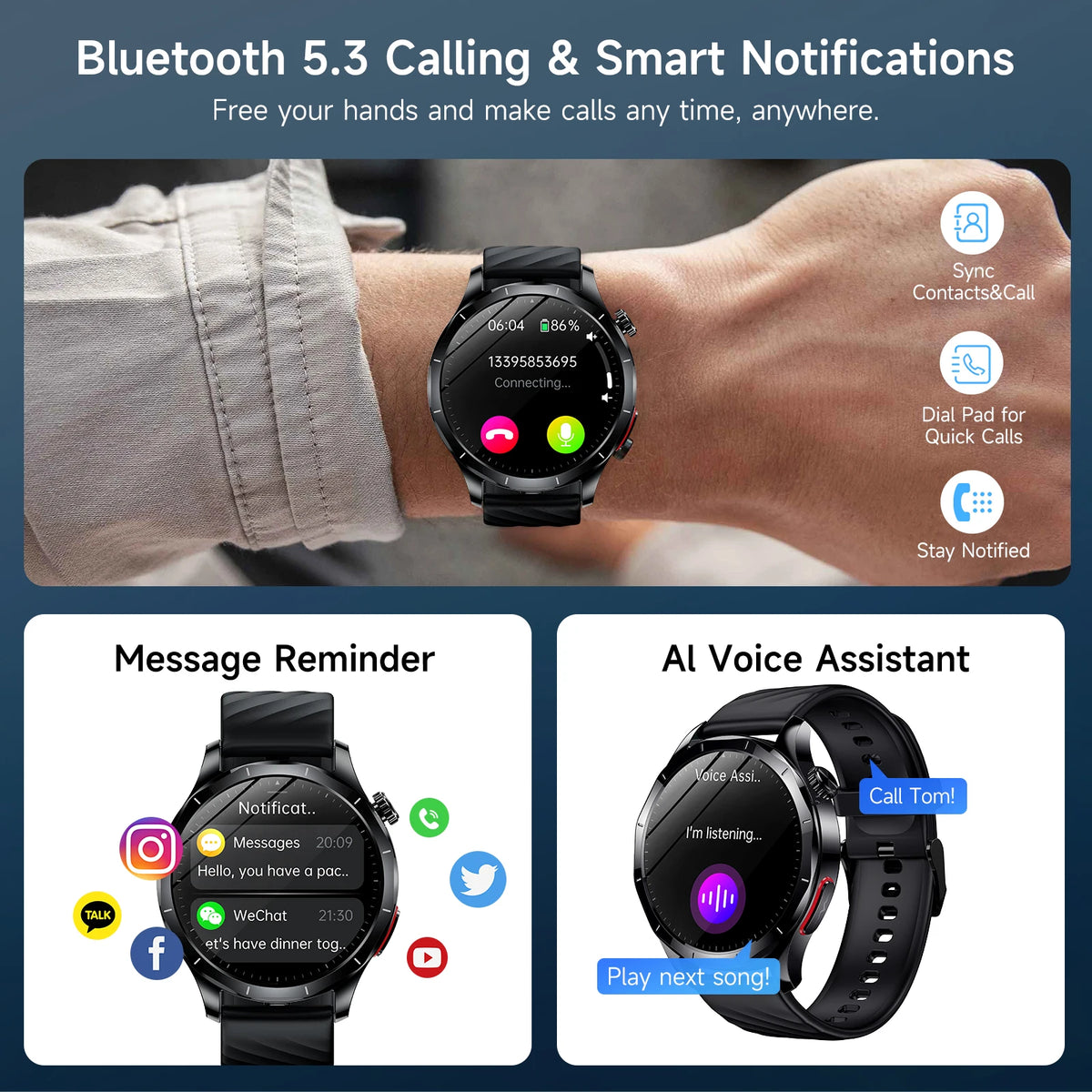 Marsyu Smart Watch With ECG PPG Health And Fitness Tracking