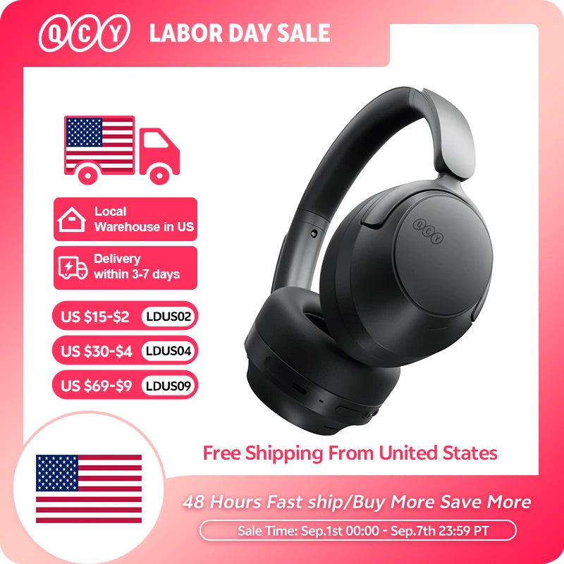 QCY H3S Wireless Headphones With Adaptive ANC And Spatial Sound