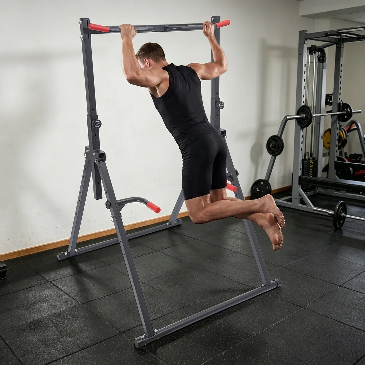 Adjustable Pull Up Station Foldable Triangular Bar For Home Gym