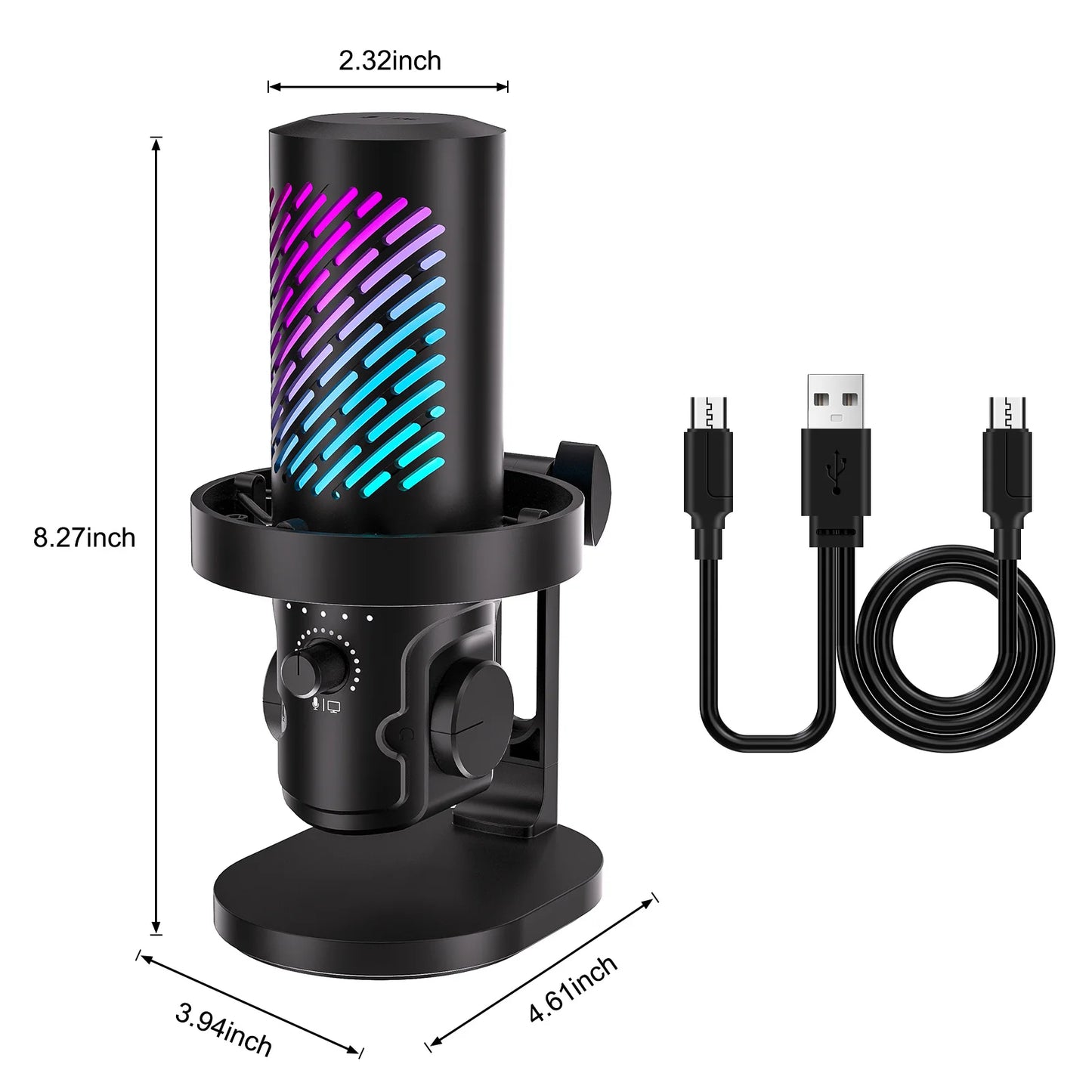 Tenlamp RGB USB Gaming Microphone for PC Mac PS4 PS5