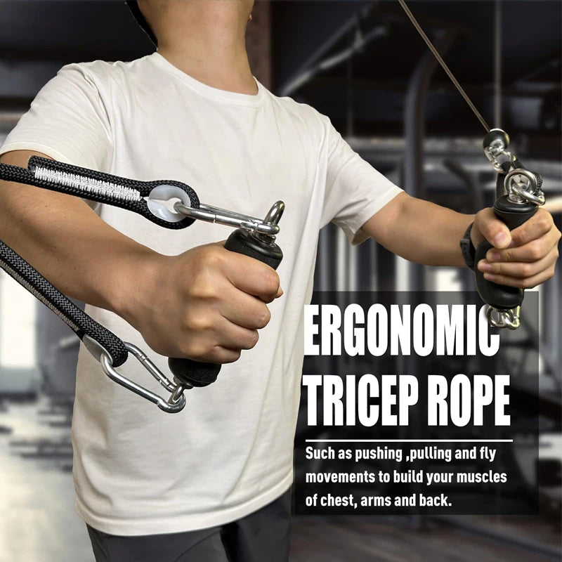 LAT Tricep Rope Pull Down Attachment For Home Gym Workouts