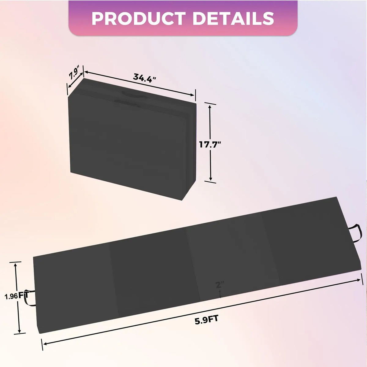 HiMISS Premium Folding Gymnastics Exercise Mat For Home Training