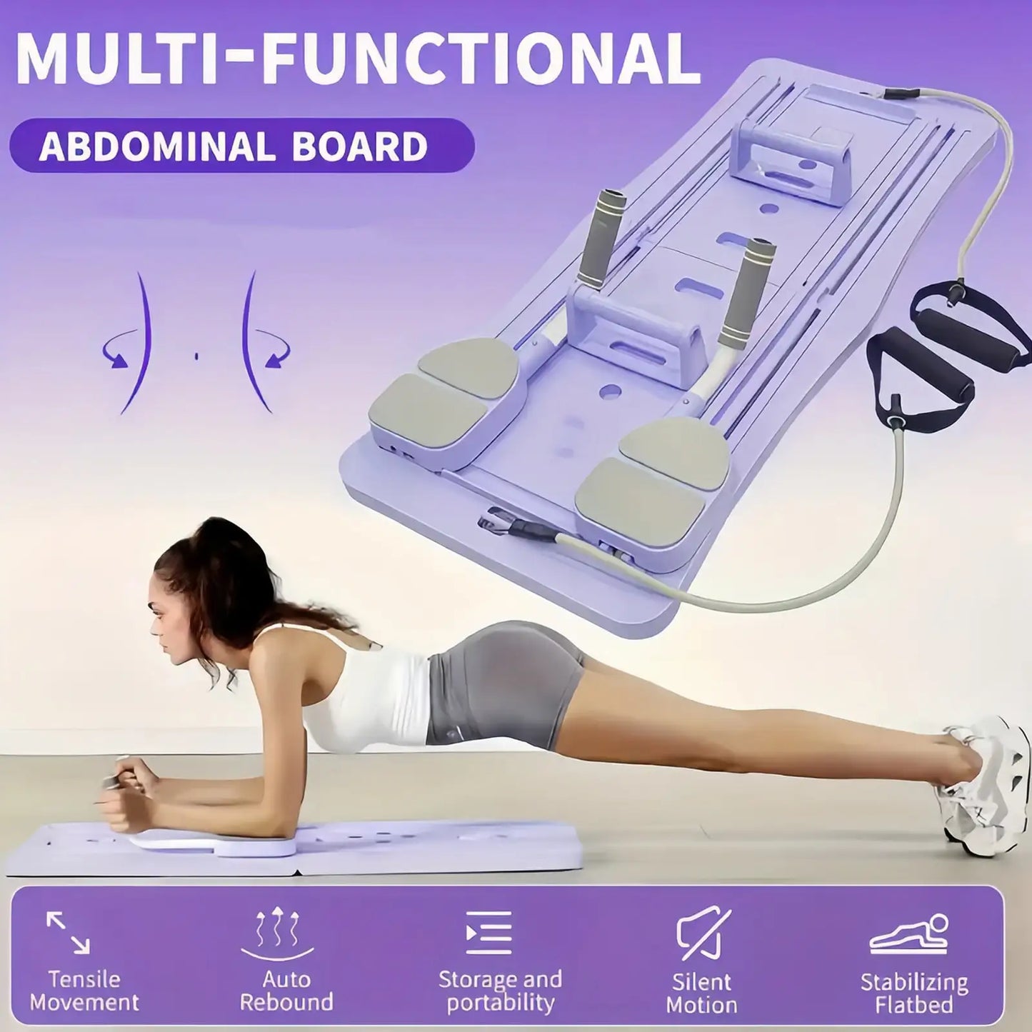 Foldable Pilates Sliding Board and Abdominal Core Trainer