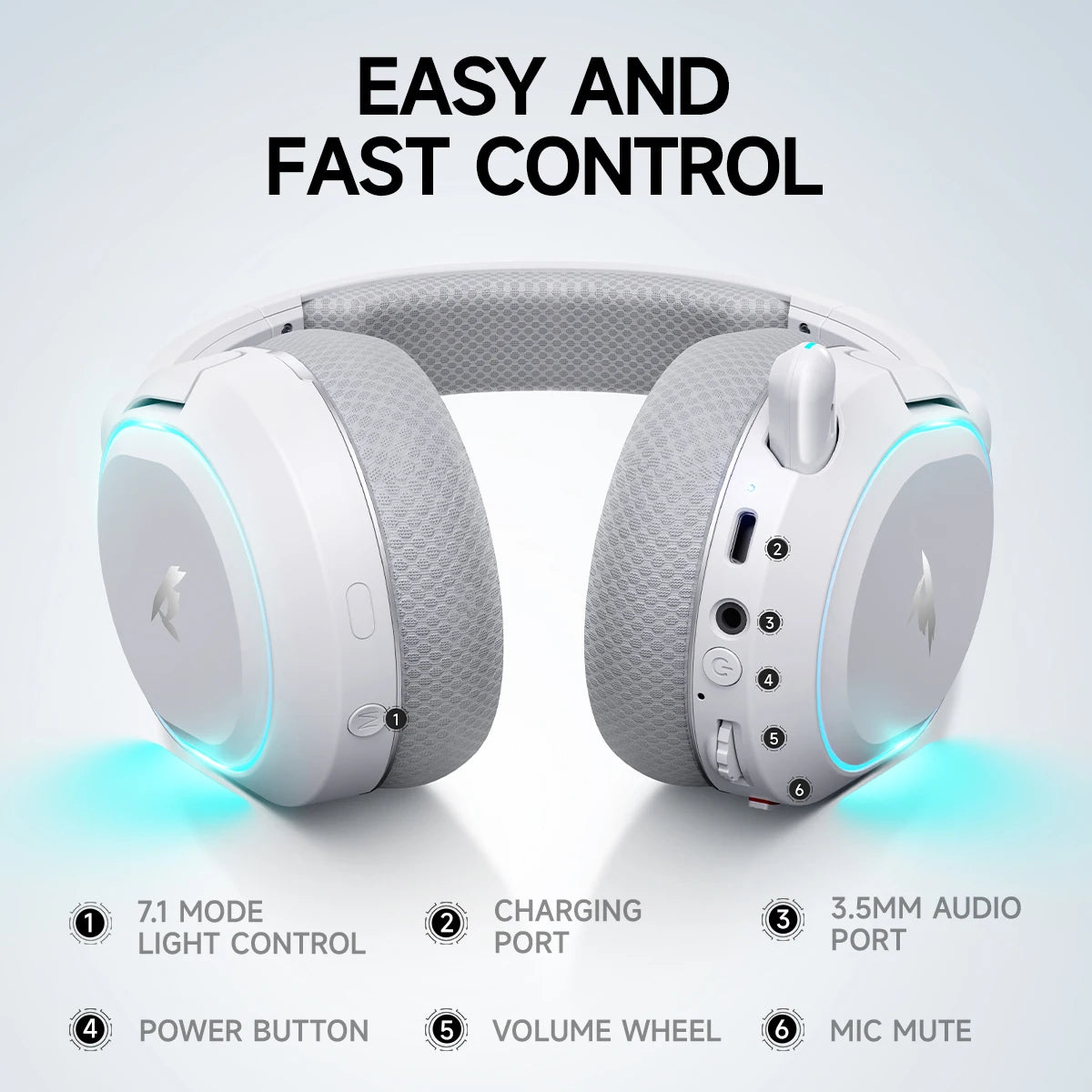 Picun G2 Bluetooth Gaming Headset With ENC Microphone