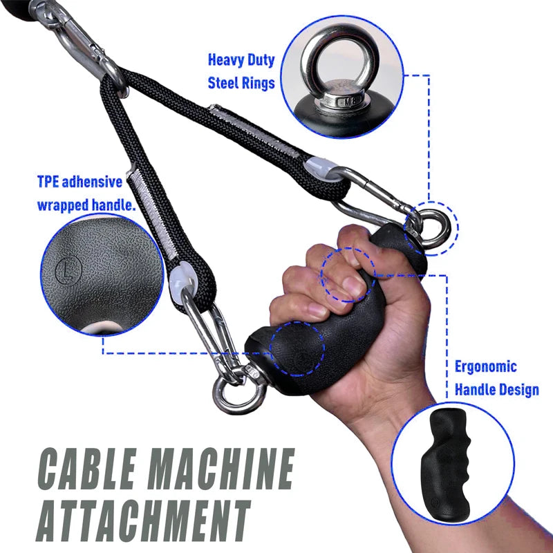 LAT Tricep Rope Pull Down Attachment For Home Gym Workouts