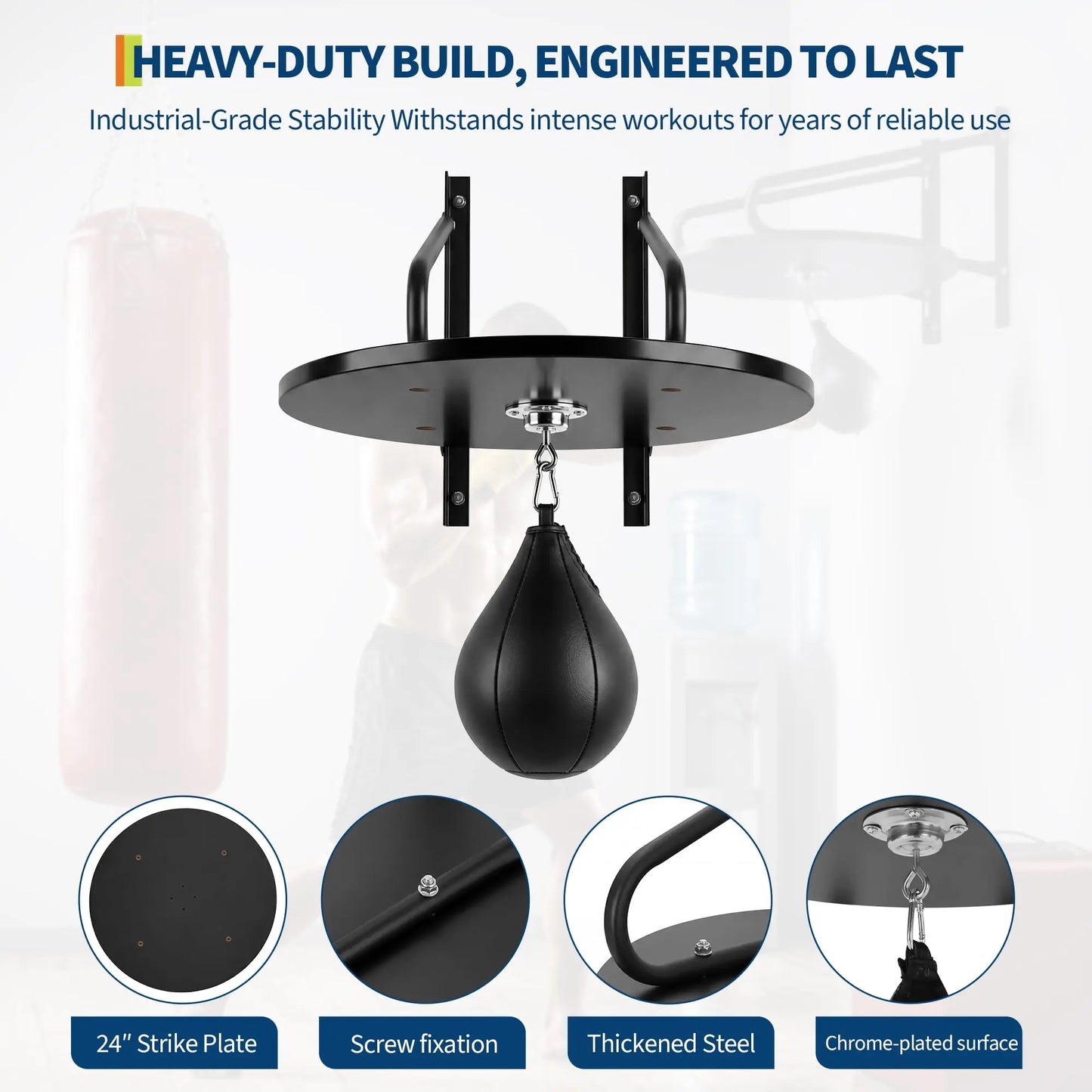 HiMISS Heavy-Duty Speed Bag Platform With 360 Swivel Wall Mount